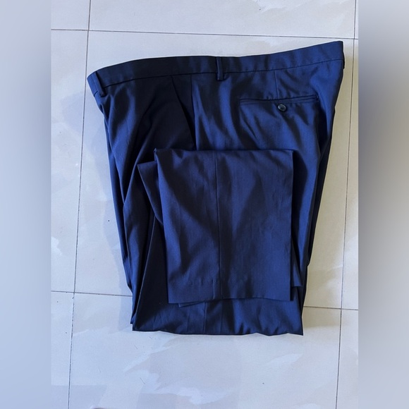 Calvin Klein Wool/Spandex Pants. Blue/ Black Stripes 40X32 Men Pockets - Picture 14 of 16